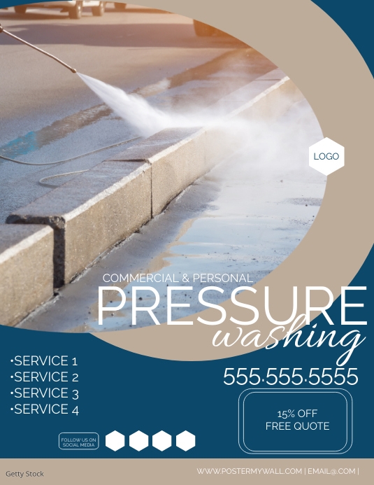 Modern Pressure Washing Flyer Template PosterMyWall