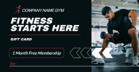 Modern Professional Gym Gift Card Poster – Free Fitness Membership Printable Design Facebook Shared Image template