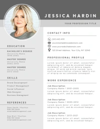 Modern Professional Job Resume Photo Flyer template
