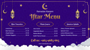 Modern Ramadan menu design template Pantalla Digital (16:9)