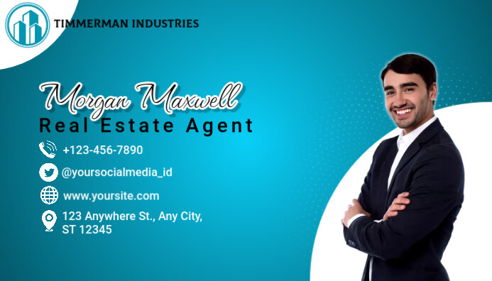 Modern Real Estate Agent Business Card Template | PosterMyWall