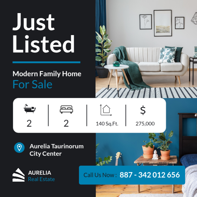 Modern Real Estate Just Listed Instagram Post | House for Sale Property ...