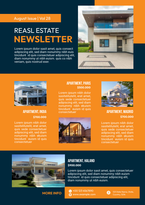 Modern Real Estate Newsletter Template | PosterMyWall