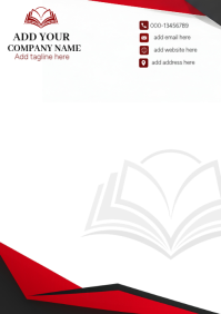 Modern Red & Black Corporate Letterhead Template | Professional Business Letterhead Design | Clean C A4