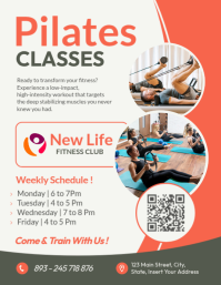 Modern Red and White Pilates Flyer Template advertising