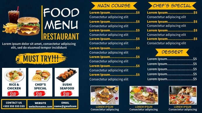 Modern Menu Board Design