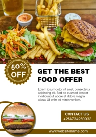 Modern Restaurant promotion poster A2 template