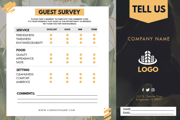 Guest Feedback Card Labels Template | PosterMyWall