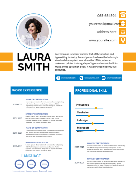 Professional Resume Flyers Template | PosterMyWall