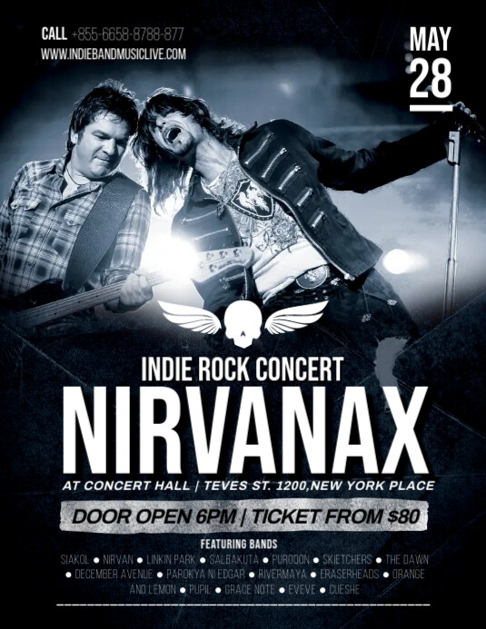 Modern Rock Gig Flyer Template PosterMyWall
