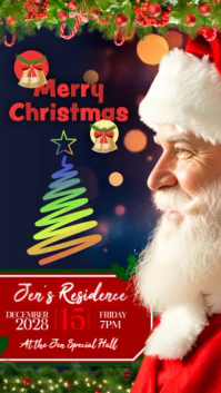 Modern Santa Christmas Invite Instagram-Reel template