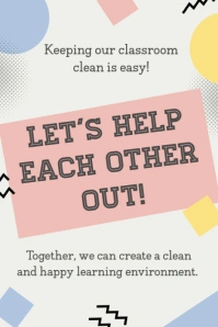 Modern School Classroom Rules Poster Template Printable Plakat