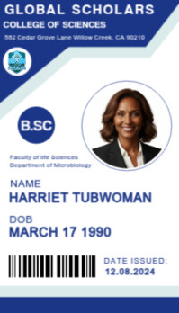 White Modern School ID Card Template | Editable Student & Staff Badge Design Business Card