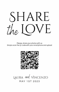 Modern share the love photo sign Meia página larga template