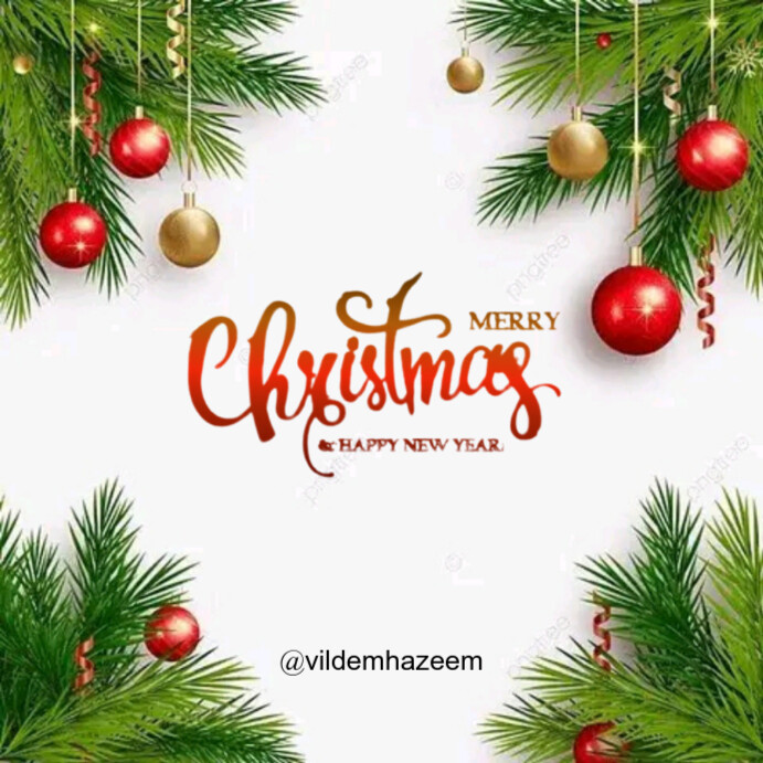 Modern simple happy Christmas celebration flyer Wpis na Instagrama template