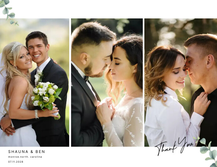 Modern Simple Wedding Photo Collage Thank You Templat | PosterMyWall