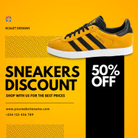 Orange Sneaker Discount Square Template