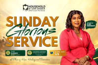 Yellow Sunday Church Service Affiche Template
