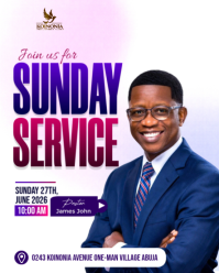 White Sunday Service Instagram Portrait Template