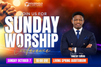 Purple Sunday Worship Conference 海报 Template