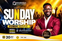 Czarny Sunday Worship Service โปสเตอร์ Template