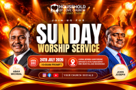 Rood Sunday Worship Service Plakat Template
