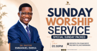 White Sunday Worship Service Gambar Bersama Facebook Template