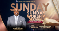 Brown Sunday Worship Service Gambar Bersama Facebook Template