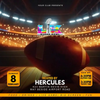 Modern Super bowl lx watch party invitation 2026 Instagram Post template