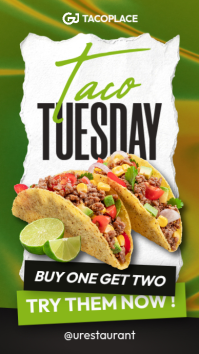 Modern Taco Tuesday Instagram Story - Buy 1 Get 2 Mexican Food Promo Instagram-Story template