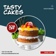 Turquoise Cake Offers Square Template