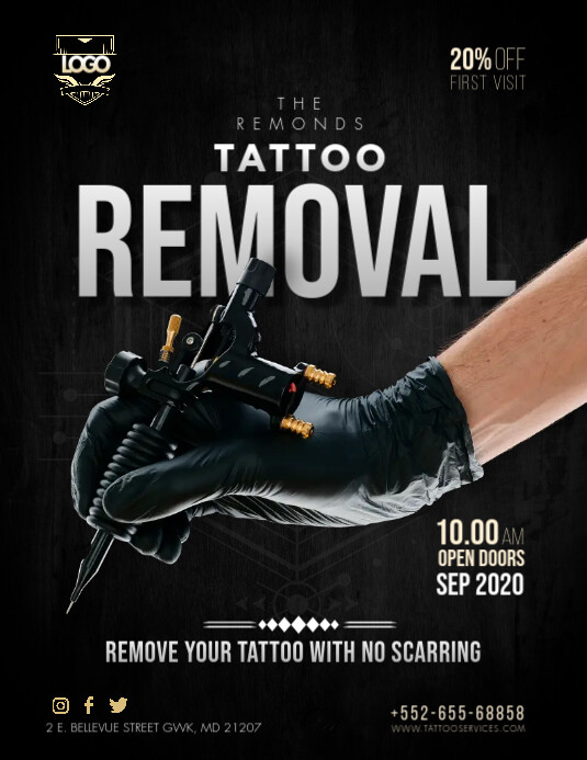 Modern Tattoo Ink Removal Service Flyer Template PosterMyWall