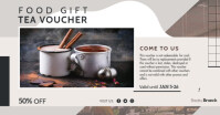 Modern Tea Cafe Coffee Shop Voucher Facebook Shared Image template