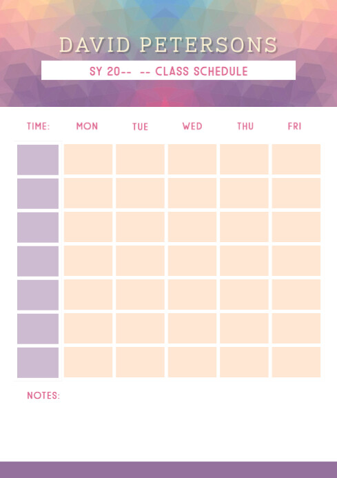 Timetable Template