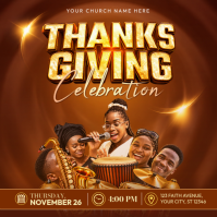 Naranja Thanksgiving Celebration Iphosti le-Instagram Template