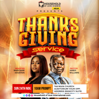 Modern thanksgiving Church Worship Design Instagram Post template