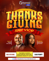 Modern thanksgiving Church Worship Design Instagram Portrait template