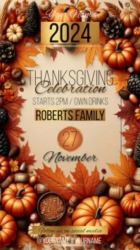 modern thanksgiving dinner party invitation Instagram Story template