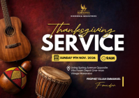 Black Church Thanksgiving Service A4 Template