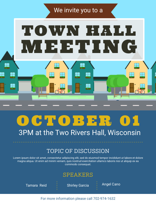 Modern Town Hall Meeting Flyer Template PosterMyWall