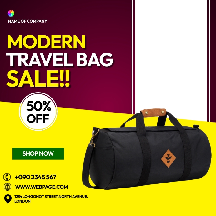 Copy of MODERN TRAVEL BAG PosterMyWall