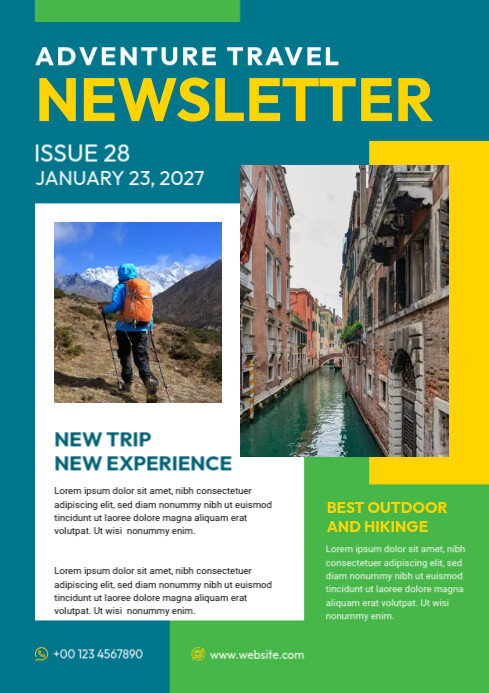 Modern Travel Newsletter Template A4