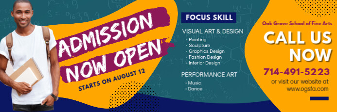 Modern University Admission Banner Template Postermywall