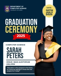 Modern University Graduation Ceremony Invitation & Announcement | Editable Template Instagram Portrait