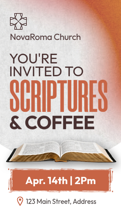 Modern urban church scriptures & coffee story - rustic ochre & burgundy ...