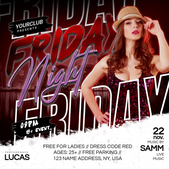 Modern Urban Friday Night Event Flyer Template PosterMyWall