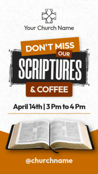 Modern Urban Scriptures & Coffee Story - Gritty Textures & Bold Typography Church Instagram Story ad Instagram-verhaal template