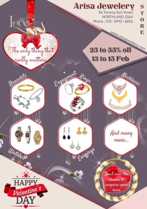 Modern Valentine's Retail A4 template