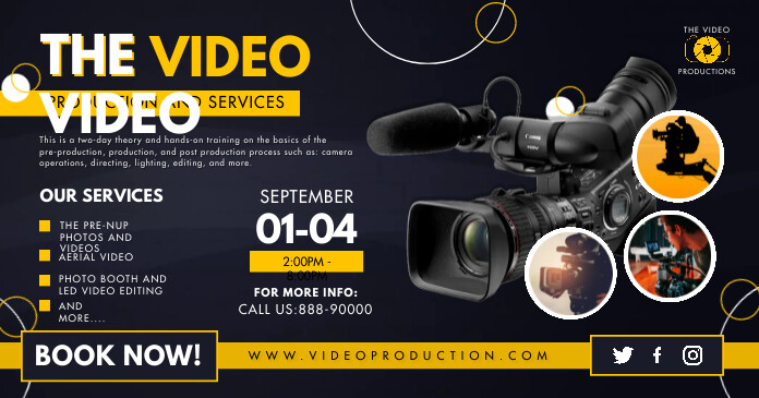 Modern Video Production Service Facebook Post delt Facebook-billede template