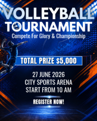 Sort Volleyball Tournament Instagram Portrait Template